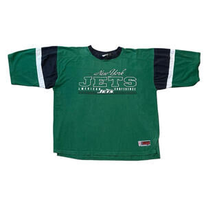 New York Jets 1997 Vintage The Edge Crewneck 3/4 Sleeve T-shirt Size XL